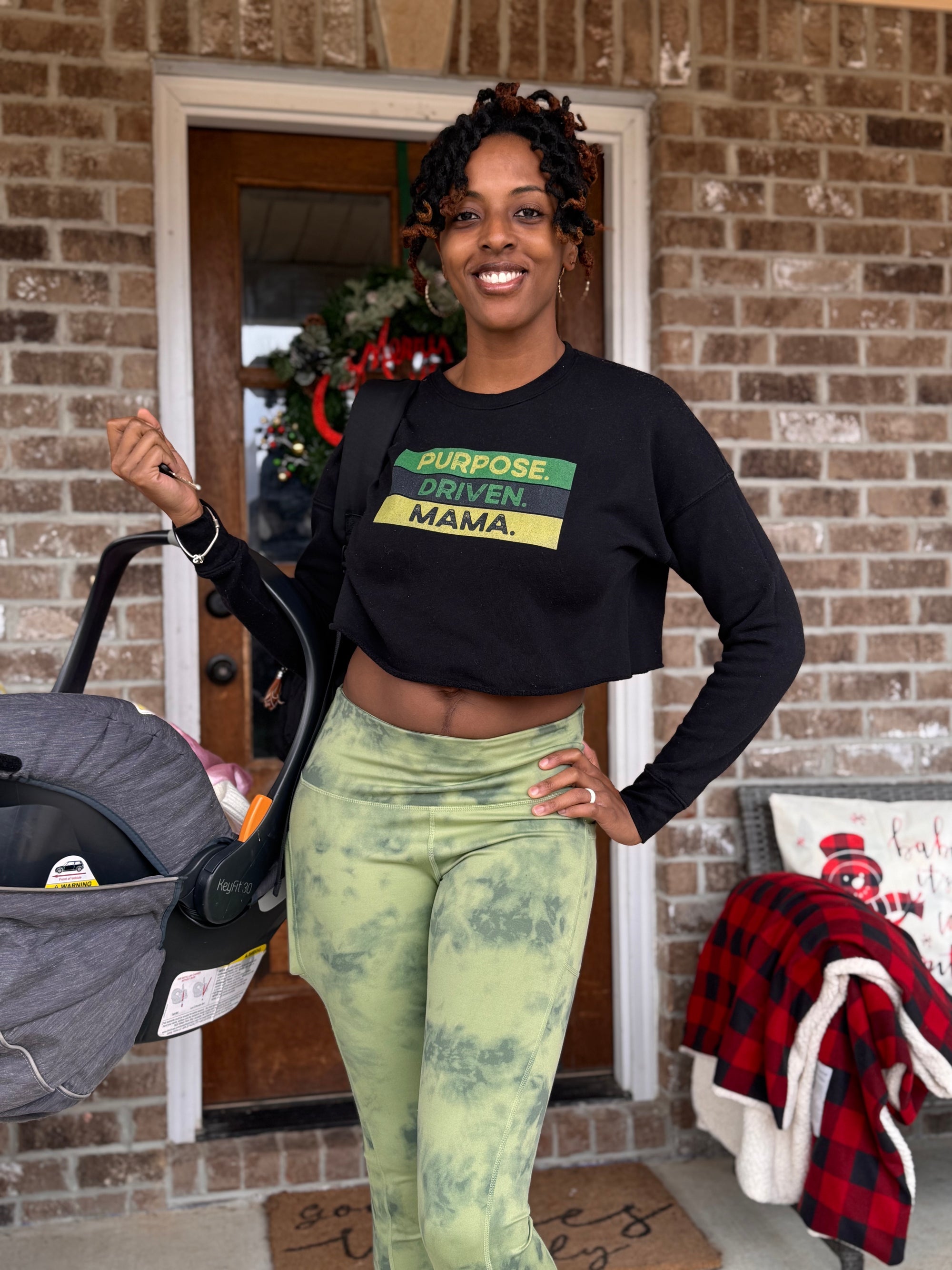 Purpose. Driven. Mama. Crop Sweatshirt